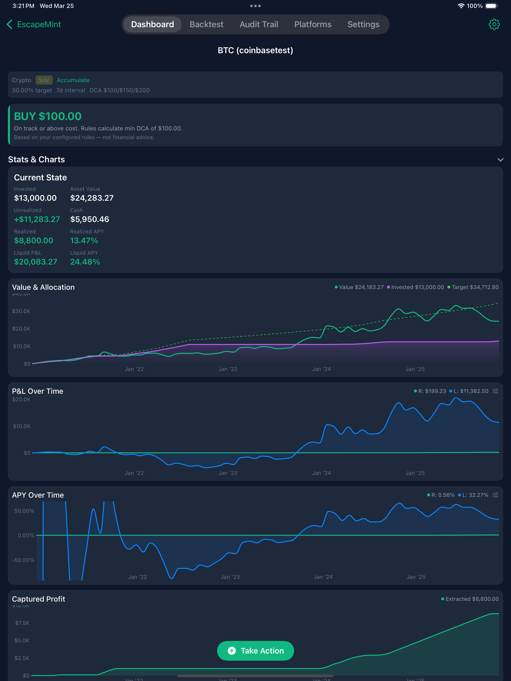 EscapeMint Fund Detail on iPad